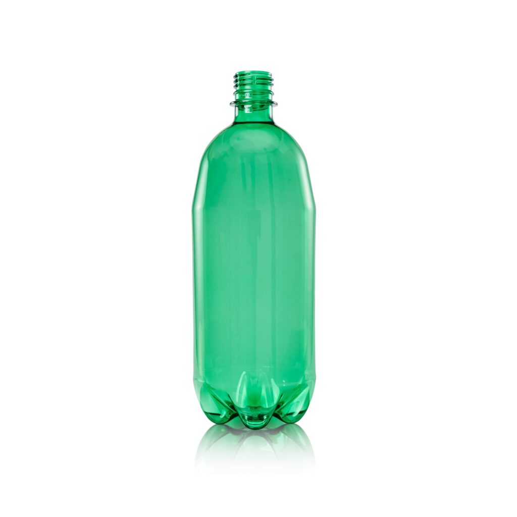 PET Plastic Beer Bottle, Green, 1 Litre